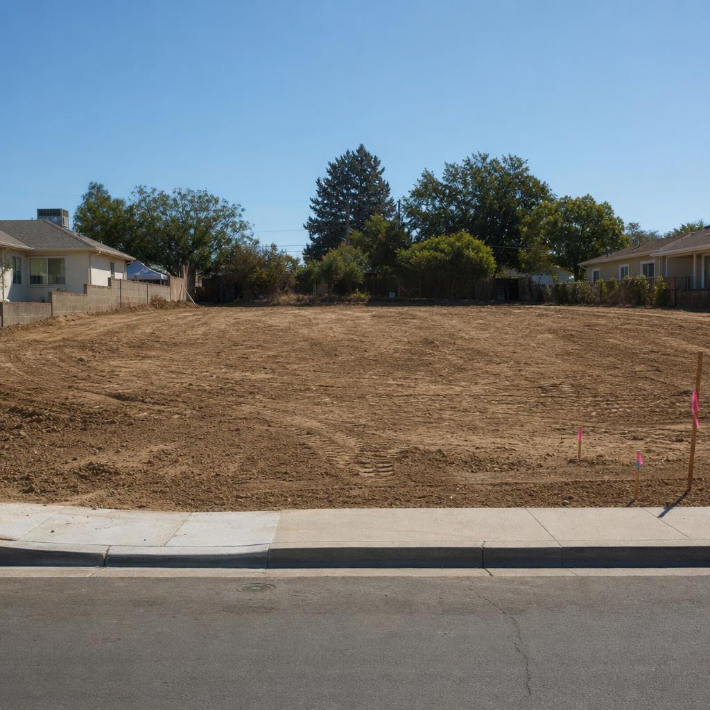 Cleared and graded residential lot